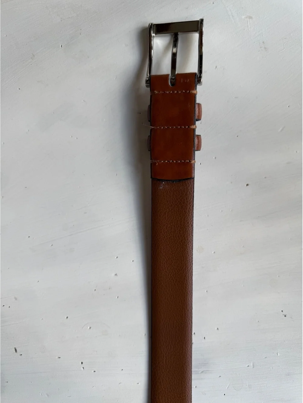 Classic Brown Leather Belt with Silver Buckle